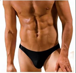 Sexy zwemslip mannen - zeer laag (Speedo-model) zwembroek - zwart - maat M/L — thumbnail 1