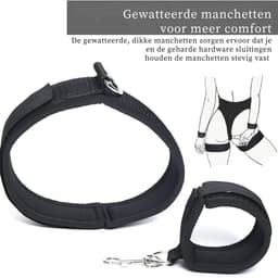 Nexvo®Benenspreider bdsm - Seksspeeltjes voor Koppel – Erotiek Toys - Sex Sling – Love Swing – Zwart - 16cm x 10cm x 6cm — thumbnail 3