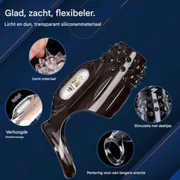 Vitdipy - Cockring - Vibrerend - G-Spot - Penis Sleeve - Waterdicht - Sex Toys voor Koppels - Perineum Stimulatie - Zwart — thumbnail 4