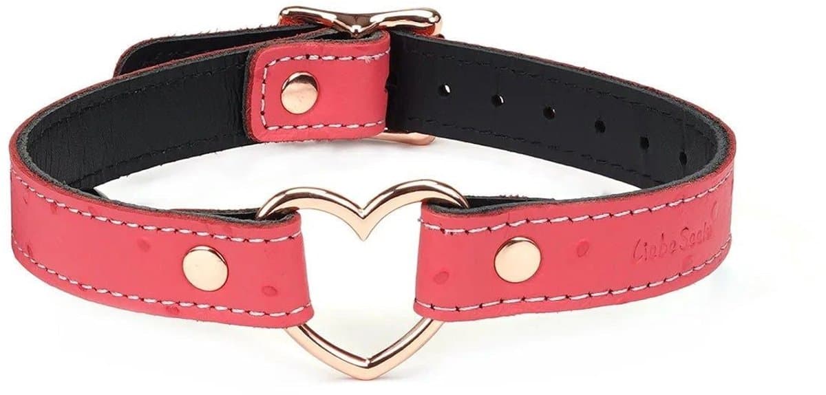 Liebe Seele - Angel's Kiss - Smalle Choker Met Hartvormige Ring - Luxe En exclusief ontwerp - Roze/Rosé Goud — afbeelding 1