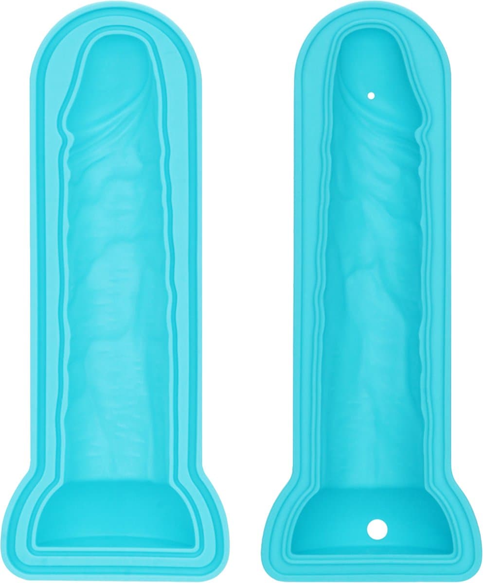 LoveToy - Siliconen IJsblokjesvorm - Realistische Penis - Blauw — afbeelding 1