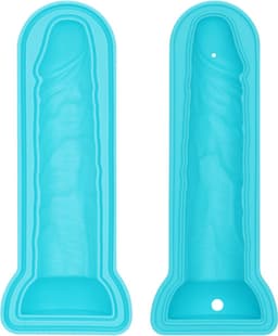 LoveToy - Siliconen IJsblokjesvorm - Realistische Penis - Blauw — thumbnail 1