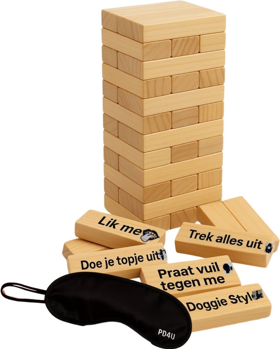 Romantisch Koppelspel Nederlands – Couple Game Blocks – Koppel spel – Date Night Blokken – Koppelspel - Spel voor Stellen – Valentijn Cadeau – Intiem en Speels – Liefdesspelletjes voor Relaties - Inclusief Blinddoek — afbeelding 1