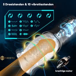 TRESTO - 360° Masturbator - voor mannen Thursting Rotation - Pocket Pussy – Seks Toys voor mannen - sex speeltje - sex toys voor koppels - deepthroat plezier en orgasme Automatische - sex toys - 5 rotation en 10 vibration 3 in 1 — thumbnail 4
