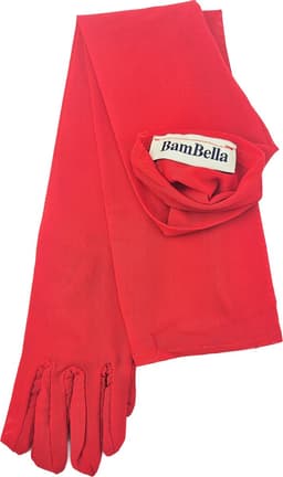 BamBella® - Handschoenen Panty stof Rood mesh onesize Sexy Lange Elastische handschoen — thumbnail 2