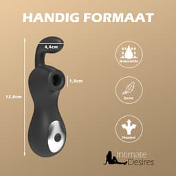 Intimate Desires® - Clitoris Stimulator - Luchtdruk en vibratie - Compact - Luchtdruk Vibrator - Seksspeeltje voor vrouwen - Oplaadbaar — thumbnail 4