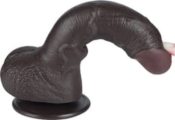 LoveToy - Aftrekbare dildo 19,5 cm (Ø 3,5 cm) - Zwart — thumbnail 2
