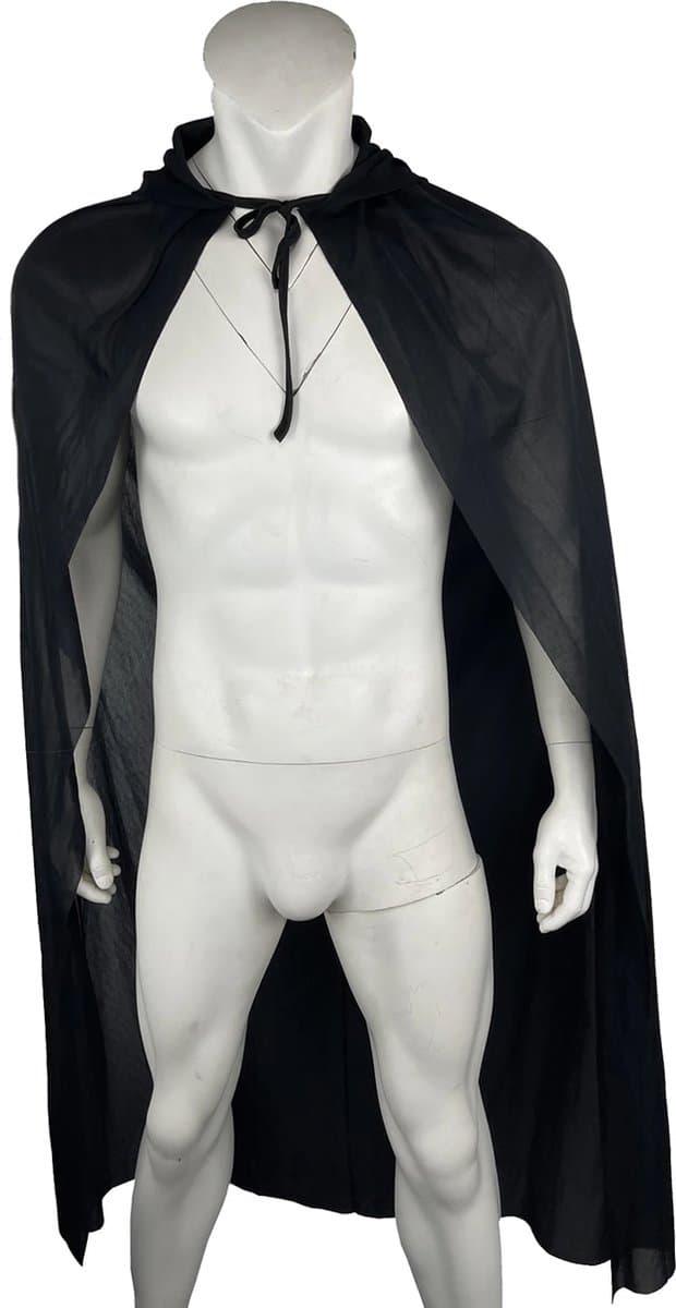 Doorschijnende Cape met capuchon - BDSM - Erotisch - SM Meester - Rollenspel Outfit - Transparant - Halloween — afbeelding 1