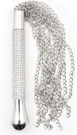 Smart Moves - Kettingen Flogger - Handvat Strass Steentjes - 44 cm - Zilver — thumbnail 2