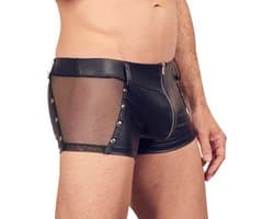 Wetlook Shorts met Studs en Inzetstukken