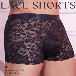 Klassiek Lace Boxershort Heren - Zwart - Nieuwe stijl - Lingerie voor Mannen - Onderbroek - Ondergoed - Zeer elastisch - Erotisch en sexy - Slip - Sexy - Boxershort - Zacht en comfortabel — thumbnail 2