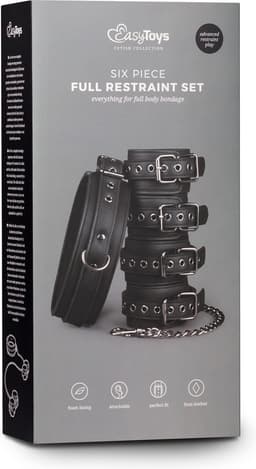 EasyToys - Fetish Set met Halsband, Enkelboeien en Handboeien - Duurzaam - Bondage Set - Handboeien - BDSM Set - BDSM Toys - Rollenspel Erotiek - Erotisch Spel - Sex Toys voor Vrouwen en Mannen - Zwart — thumbnail 3