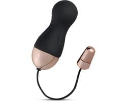 Teazers - Glad Vibratie Eitje - Oplaadbaar - Sex Toys voor Vrouwen - Vibrators voor Vrouwen - Vibratie Ei met Afstandsbediening - Sex Toys voor Koppels - Zwart/Roségoud