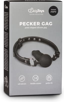EasyToys - Ball Gag met Siliconen Bal - Duurzaam - BDSM - BDSM Toys - Sex Toys voor Vrouwen en Mannen - Mondknevel - Balgag - Erotisch Spel - Zwart — thumbnail 2