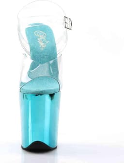 Pleaser - FLAMINGO-808 Sandaal met enkelband, Paaldans schoenen - Paaldans schoenen - 36 Shoes - Blauw/Transparant — thumbnail 2