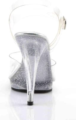 Fabulicious - FLAIR408MG Sandaal met enkelband - US 15 - 46 Shoes - Transparant/Zilverkleurig — thumbnail 4