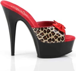 Pleaser - DELIGHT6016 Muiltjes - Paaldans schoenen - 42 Shoes - Rood/Bruin — thumbnail 5
