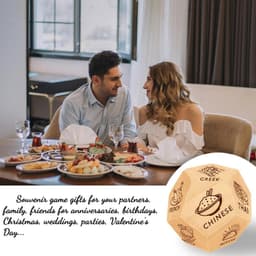 Allecto Plus - Houten Voedsel Dobbelstenen Set - 12 Soorten Voedsel - Huwelijksgeschenken - Grappig - Valentijnsdag - Vriend Vriendin - Sieraden Ring Doos — thumbnail 3