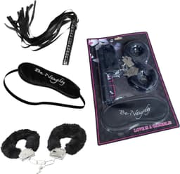 BDSM bondage Set - SM Handboeien - Doe Dobbelsteen - Zweep / Veer / Zweepje - Bondageset - Erotische Blinddoek - Oogmasker - Zweep - Sex Toys - Seksspeeltjes Voor Koppels - Handcuffs - Bondage Sex Seks - 3-delig — thumbnail 1