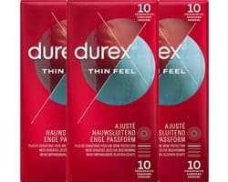 Durex Condooms Thin Feel Close Fit 10st - 3 Stuks - Voordeelverpakking