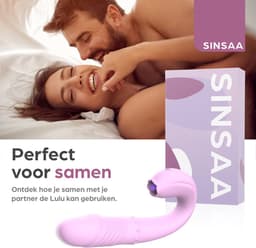 Sinsaa Lulu Tong Vibrator - Likende Tong Vibrator - Clitoris Zuiger - Dildo Vibrator - Likkende Tong - Bef Vibrator - Clitoris Stimulator - Sex Toys voor vrouwen - 10 Likstanden - 6 Stootstanden - Siliconen - Voor hem - Voor haar — thumbnail 4