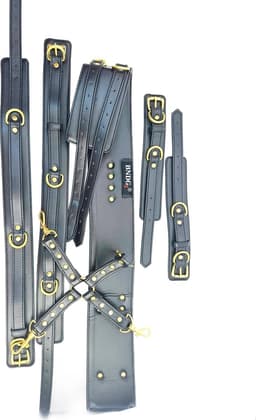BNDGx® - Stevige Sex Harnas tuig pak- Bondage set BDSM Erotische Fetish Body Nep Leer - Verstelbaar - — thumbnail 3