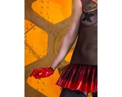 Molly Korte Lak Handschoenen Rood  - Patrice Catanzaro Maat L