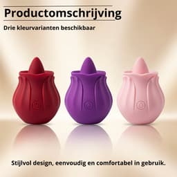 SF Toys – Rozen Tong Vibrator – Clitorale Stimulator – Magnetisch Oplaadbaar – Waterdicht – 10 Vibratiestanden – Rood — thumbnail 2