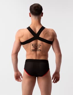 Barcode Berlin Mesh Brief Sicile Black-Red - MAAT S - Erotisch Heren Ondergoed - Slip voor Man - Sexy mannen Slip — thumbnail 2