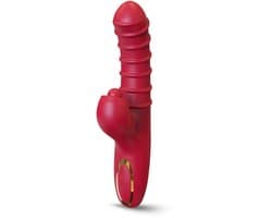 IVY LUX – 3-in-1 Vibrator voor Vrouwen – Dildo Vibrator met Stootfunctie – G-spot Vibrator + Clitoris Stimulator – Trillen & Pulseren – Waterdicht – USB Oplaadbaar