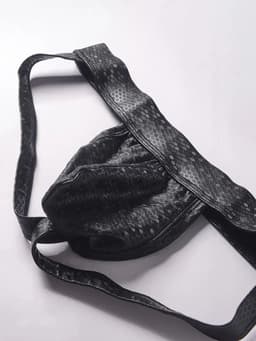 LekkerStout Jockstrap - Zwart - PU Leder - Honingraat - Maat XL | LS192 — thumbnail 3