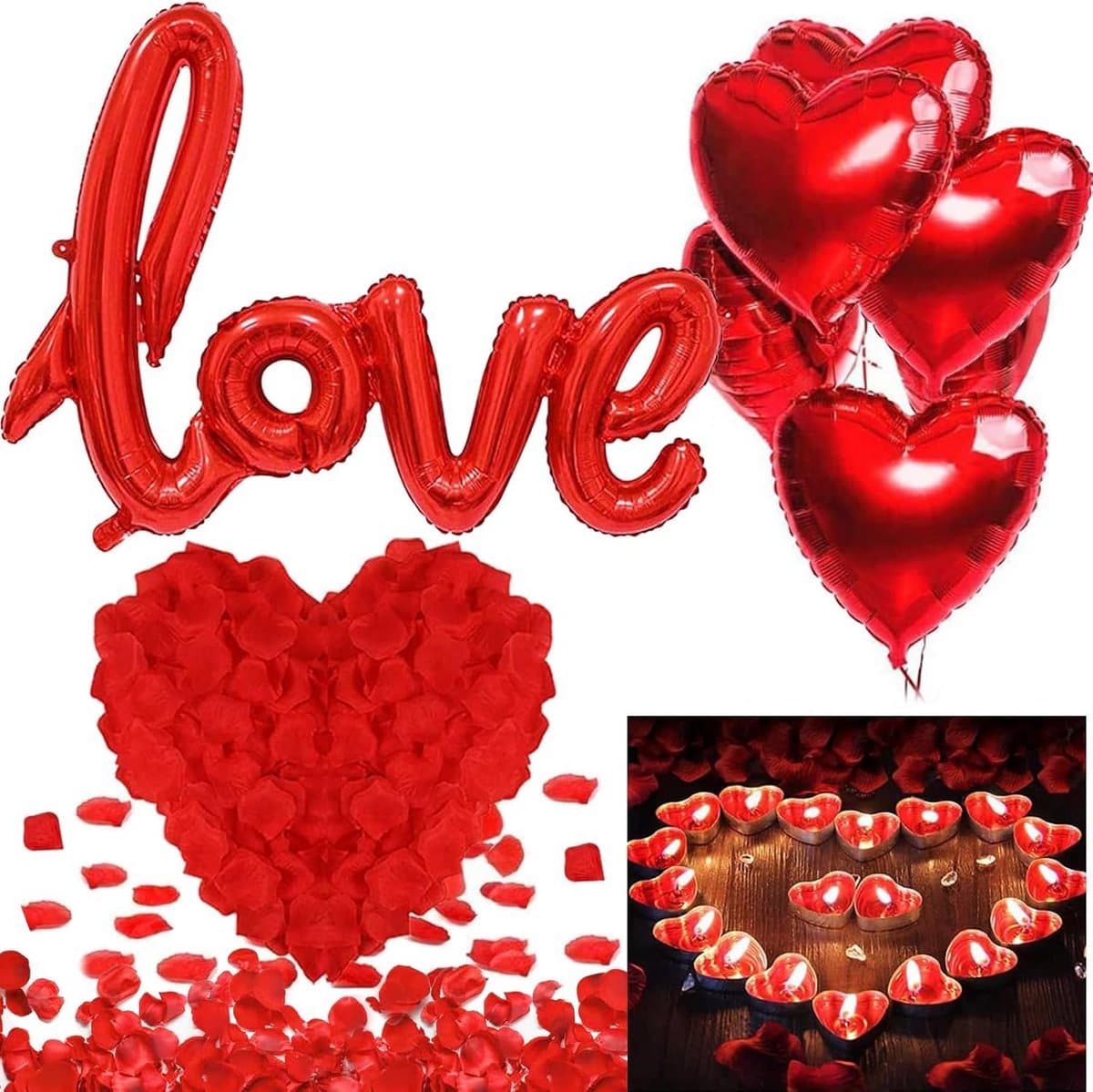 Complete Romantische Decoratieset voor Valentijnsdag en Huwelijksaanzoek — afbeelding 1