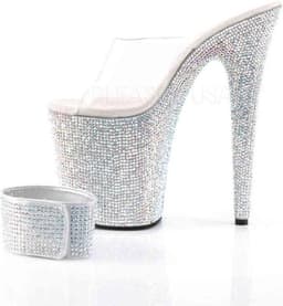 Pleaser - BEJEWELED-812RS Sandaal met enkelband, Paaldans schoenen - Paaldans schoenen - 35 Shoes - Zwart — thumbnail 3