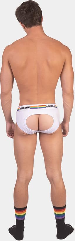 Barcode Berlin Backless Brief Pride White - MAAT L - Erotisch Heren Ondergoed - Slip voor Man - Sexy mannen Slip — thumbnail 4