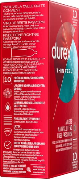 Durex Condooms Thin Feel Close Fit 10st - 3 Stuks - Voordeelverpakking — thumbnail 3