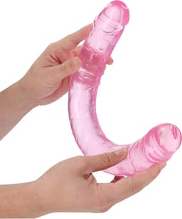 Shots - RealRock REA160PNK1 - Realistic Double Dong - 18'' / 45 cm - Pink — thumbnail 4