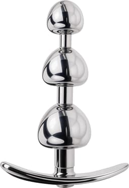 Cupitoys® Metalen buttplug - Zilver - Diamant paars - Anker - 3 beads - Sex toys voor vrouwen - Sex toys voor mannen - Buttplugs — thumbnail 3