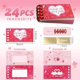 Advent Kalender Kaarten - Liefdeskaarten Set - Liefde Tonen - 24 Zelf Invulbare - 25 Delig - Roze — thumbnail 3