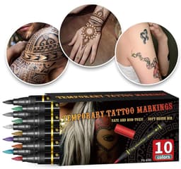 Bodypaint Markers - Huidverf Pennen - Gezichtstekeningen Maken - Huidvriendelijke Formule - 10 Kleuren - Multicolor — thumbnail 5
