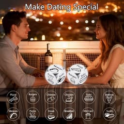 2 Stks Verjaardag Date Night Gifts Food Decision Dice Decider Valentijnsdag Geschenken voor Hem Haar Kerst Verjaardagscadeaus voor Man Vrouw Vriend Vriendin Grappige Geschenken voor Vrouwen Mannen — thumbnail 3