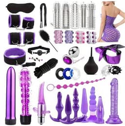 Oneay BDSM bondage 38-delige set, hoogwaardige seksspeelgoedset voor stellen, SM-set voor volwassenen, anale inserter voor man en vrouw, penisring, handboeien bondage SM-set, seksspeelgoed — thumbnail 1