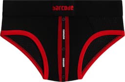 Barcode Berlin Mesh Brief Sicile Black-Red - MAAT XL - Erotisch Heren Ondergoed - Slip voor Man - Sexy mannen Slip — thumbnail 1