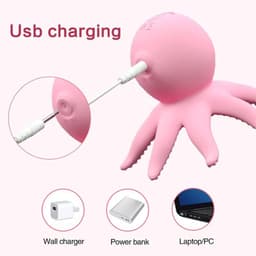 Daity Set van 2 – Borstmassager – Octopusvormige clitorisstimulator – Elektrisch speeltje voor vrouwen met 10 standen – Tepelstimulatie — thumbnail 4
