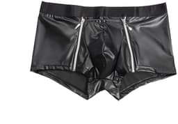 Sexy Heren Boxer Lederlook met Dubbele Rits - PU Wetlook Open Kruis Boxershort Mannen - Fetish & Clubwear - Maat M — thumbnail 5