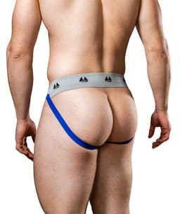 MM Sports Original Edition Swimmer/Jogger Jockstrap 2 inch Blue - MAAT S - Heren Ondergoed - Jockstrap voor Man - Mannen Jock — thumbnail 2