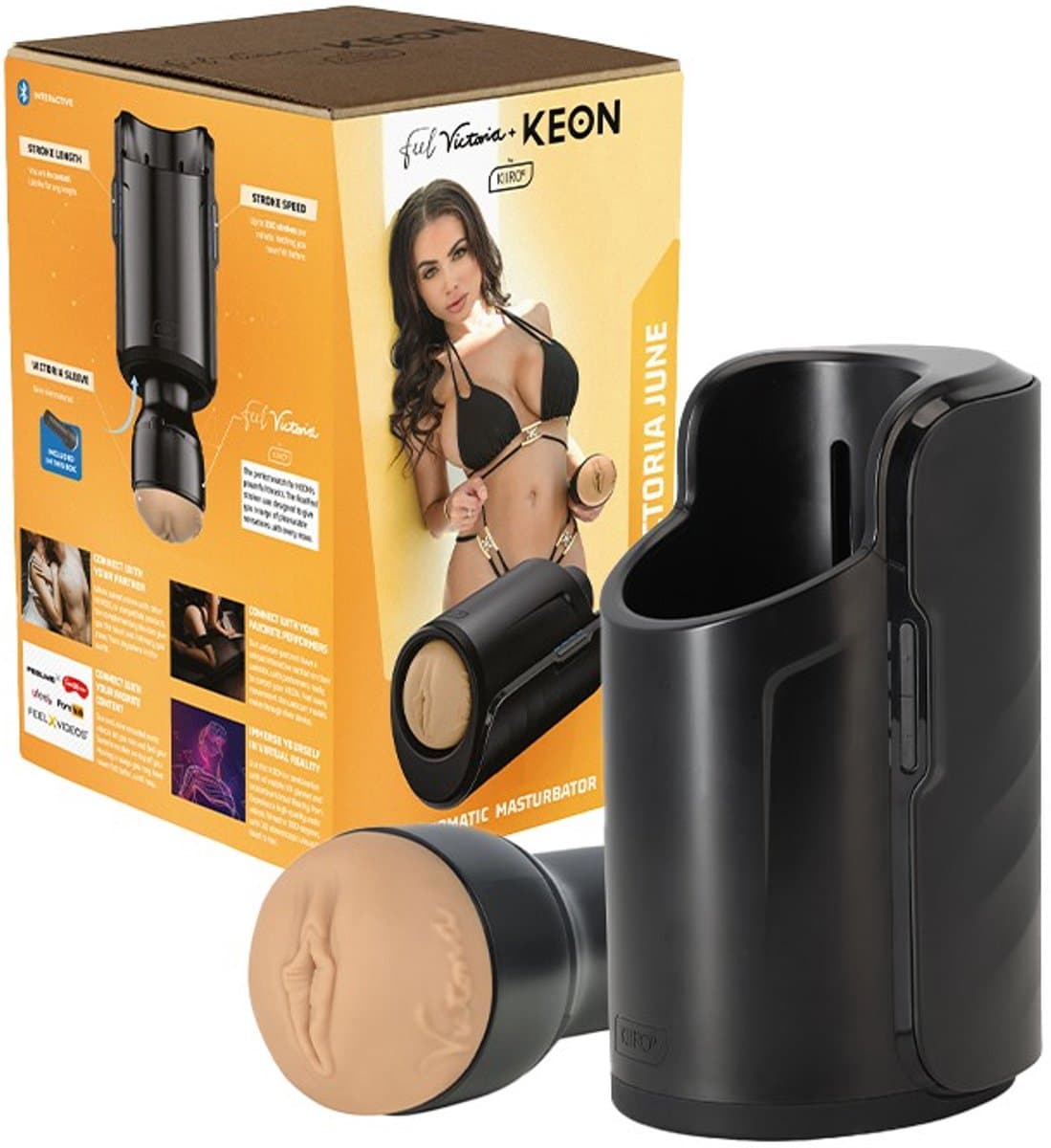 Kiiroo Keon & Victoria June FeelStar Combo - Automatische Masturbator - Interactief & Handsfree - Incl. Sleeve — afbeelding 1
