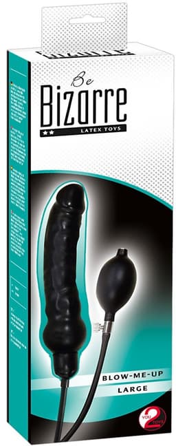 You2Toys – Latex Opblaasbare Dildo van Natuurlijk Materiaal met Schuimkern voor Eenvoudig Gebruik – 25 cm – Zwart — thumbnail 5