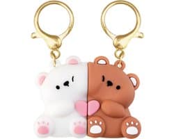 Koppelsleutelhanger - Berenhangers voor partner - Jubileum cadeau - Meerkleurig - Liefdessymbool
