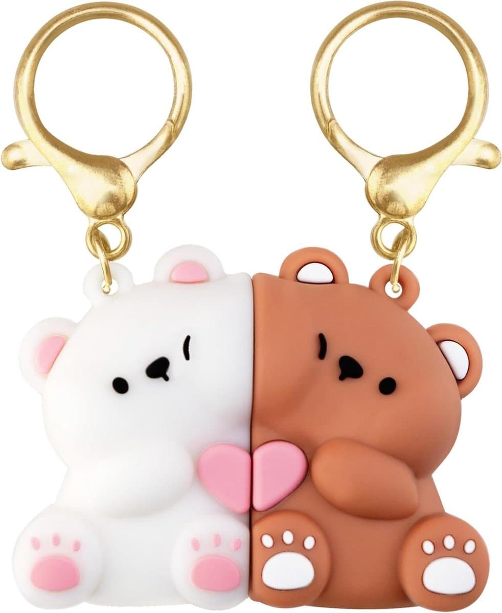 Koppelsleutelhanger - Berenhangers voor partner - Jubileum cadeau - Meerkleurig - Liefdessymbool — afbeelding 1