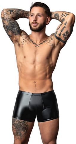 Male Power Sexy Wetlook Pouch Short - Zwart - Maat M — thumbnail 1